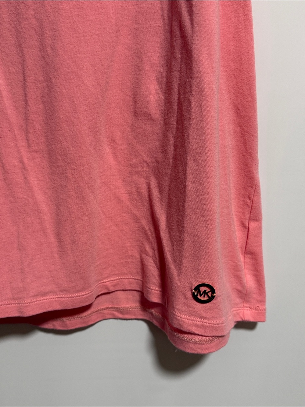 Michael Michael Kors Pink Cold Shoulder Flutter Sleeve Top XL Logo Scoop Neck - Picture 7 of 10